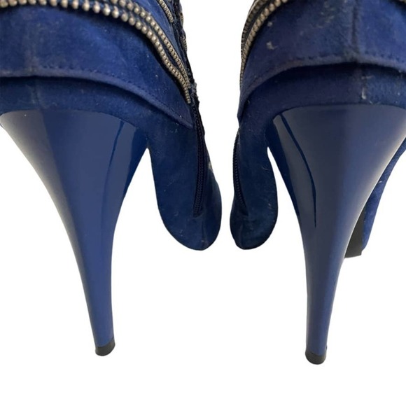 CR Luxe Blue Suede Bootie Size 5.5 - Picture 6 of 9